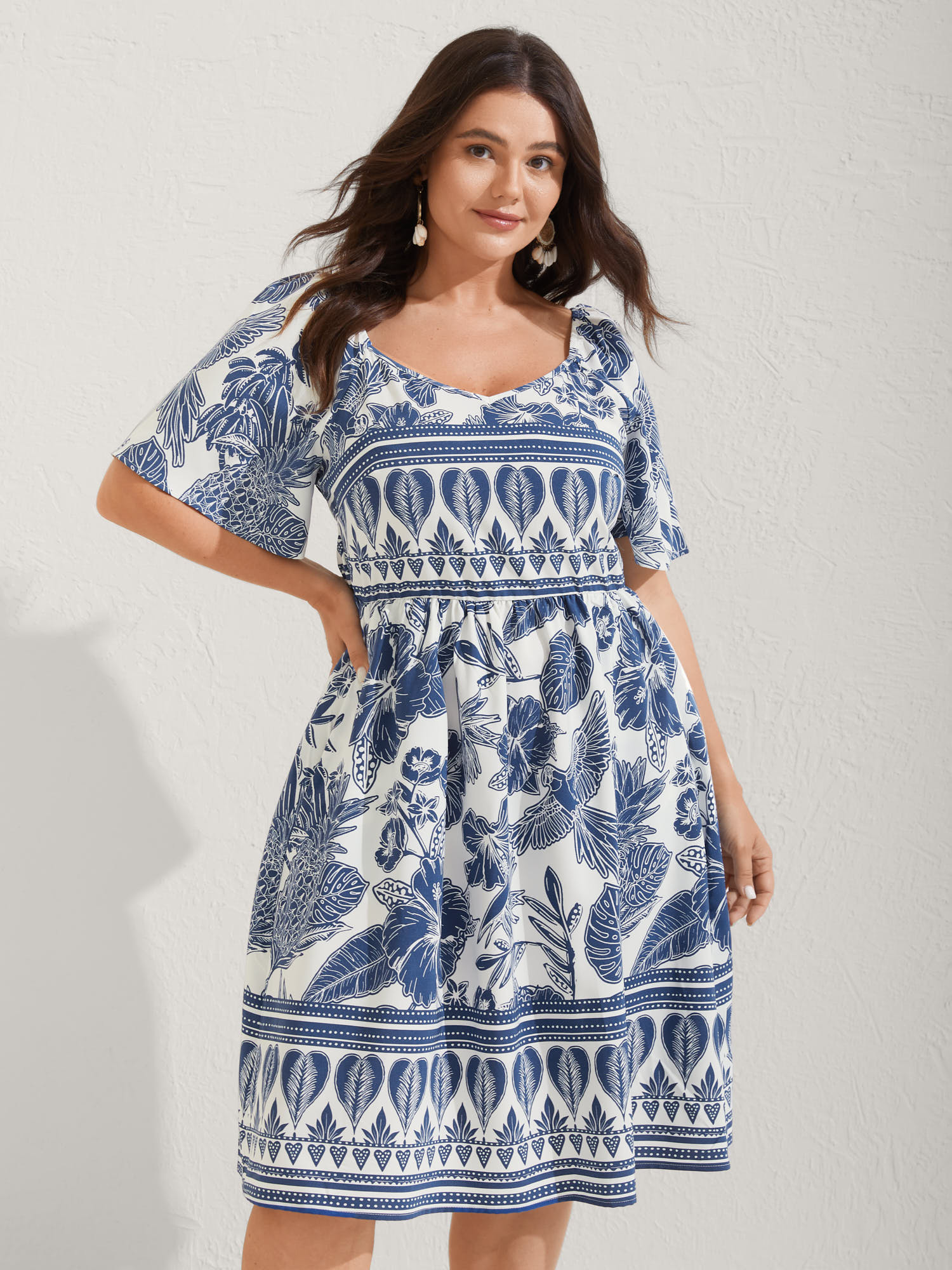 fit & flare boho dress Boho Linen Wedding Dress: Fit & Flare Midi With Pockets