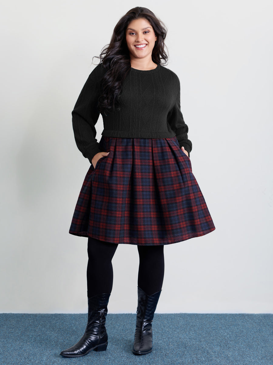 layered plaid dress Miley Plaid Palmer Poplin Tiered Maxi Dress